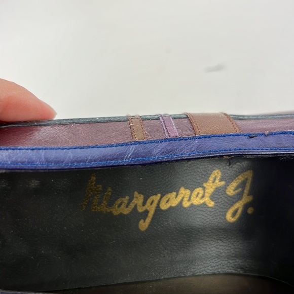 Vintage Margaret J plaid leather loafer with small heel - Picture 9 of 10
